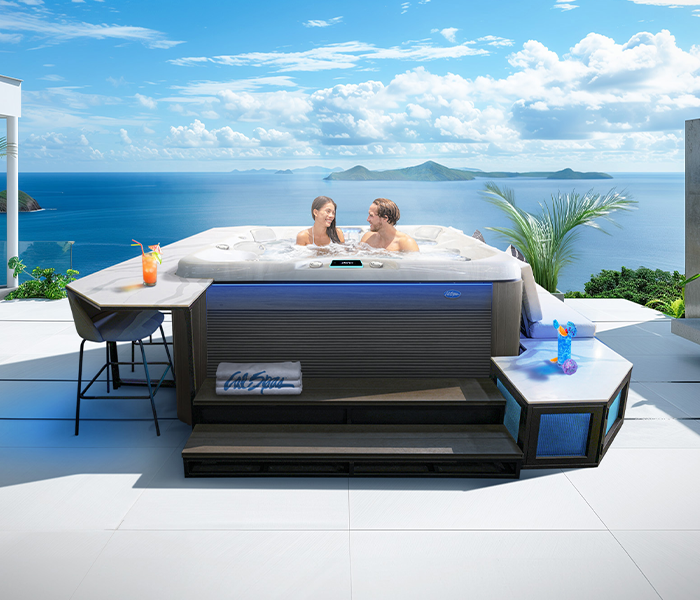 Calspas hot tub being used in a family setting - Victoria